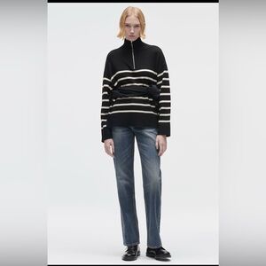 Zara zipped striped sweater